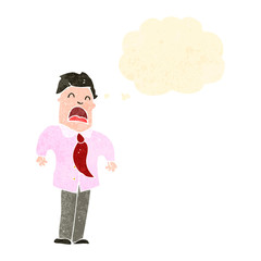retro cartoon businessman shrugging shoulders
