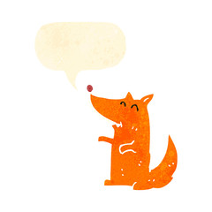 retro cartoon little fox
