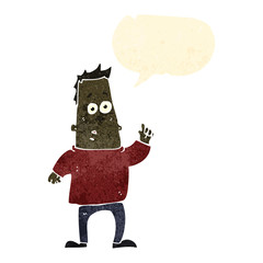 retro cartoon curious man