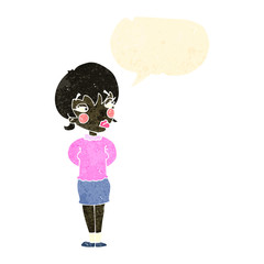 retro cartoon woman looking annoyed