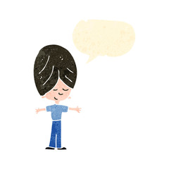 retro cartoon happy boy