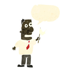 retro cartoon businessman waving white flag