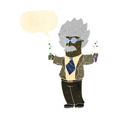 Fototapeta premium retro cartoon genius scientist