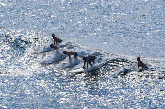 Surfers at the Hookipa Beach Park, Paai, Maui, Hawaii