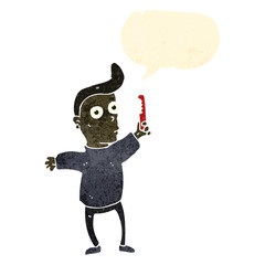 retro cartoon man combing hair