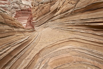 Layers of tan sandstone, White Pocket, Vermilion Cliffs National Monument, Arizona