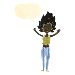 retro cartoon  woman waking up from nightmare