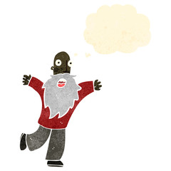 retro cartoon frightened old man