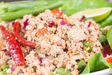 Laab. Thai Spicy minced meat salad