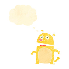 retro cartoon dog with thought bubble