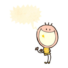 retro cartoon grinning man