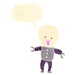 retro cartoon space alien