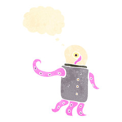retro cartoon space alien