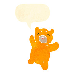 retro cartoon teddy bear