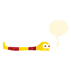 retro cartoon hissing snake