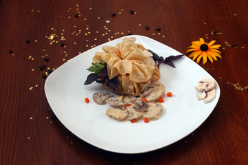 Pancake with agarics