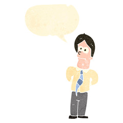 retro cartoon friendly office man