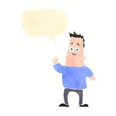 retro cartoon worried man