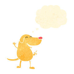 retro cartoon happy dog