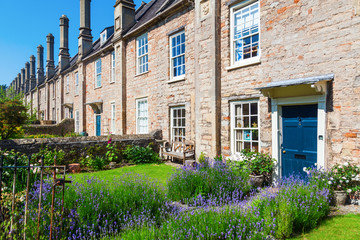 alte Häuser in Vicars Close in Wells, Somerset, England