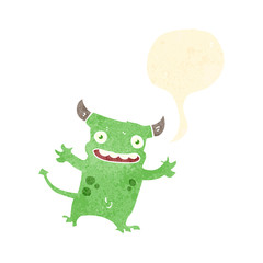 retro cartoon little monster