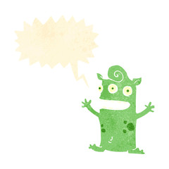 retro cartoon little monster