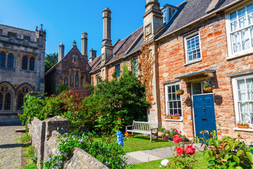 alte Häuser in Vicars Close, Wells, England