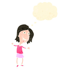 retro cartoon excited woman