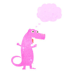 retro cartoon funny pink dinosaur