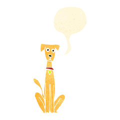 retro cartoon happy dog
