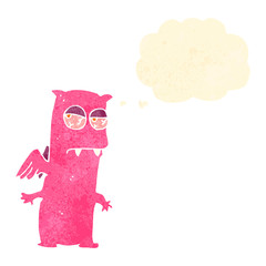 retro cartoon little monster