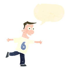 retro cartoon man wearing shirt number six