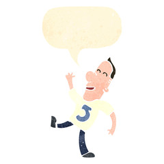 retro cartoon man wearing shirt number five