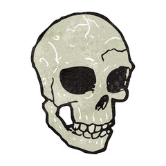 spooky skull retro cartoon