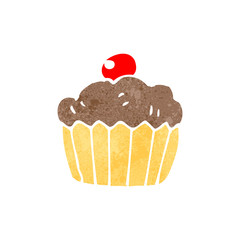 retro cartoon cupcake