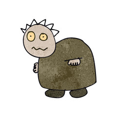 child's drawing of a monster man