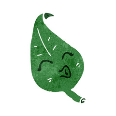 retro cartoon leaf