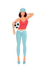 active girl with ball isolated