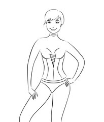 sexy girl in corset isolated