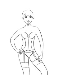 sexy girl in corset isolated