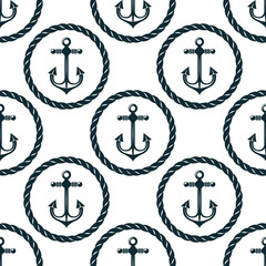 Seamless pattern of marine anchors