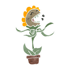 retro cartoon flower