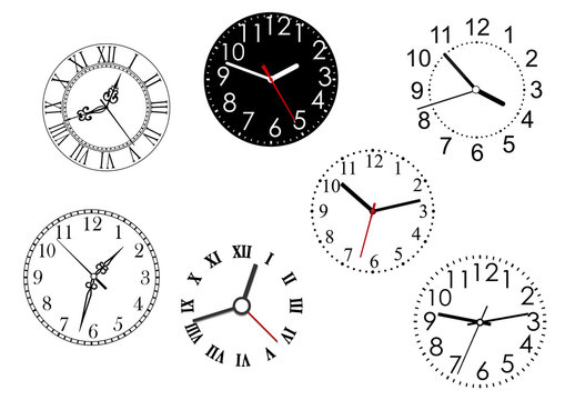 Set of isolated clock dials