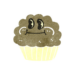 retro cartoon cupcake