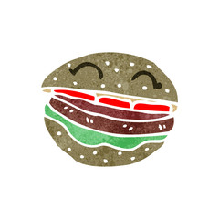 retro cartoon burger