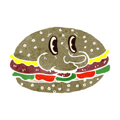 retro cartoon burger