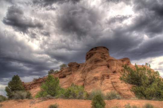 Rock formation under a cloudy sky in Colorado