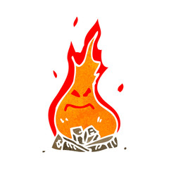 retro cartoon flame