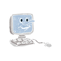 retro cartoon computer