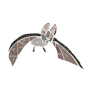 retro cartoon flying bat